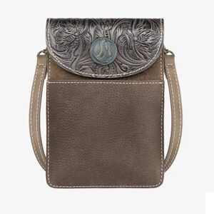 Montana West Tooled leather mini crossbody / belt bag